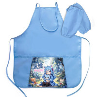 Фартук для детского творчества (ОНИКС) арт ФН-31-1 тонкий с карманами, нарукавниками Аниме Малышка 535*445 мм