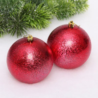 Набор шаров 10см 02шт/наб. "Мягкий блеск" цв.красный арт.652-311