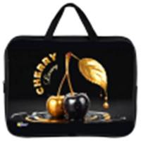 Папка А4 текстиль на молнии ручка-тесьма широкая боковинка Оникс Вишня (Cherry gold) 350х265x80мм арт.ПМД 4-20