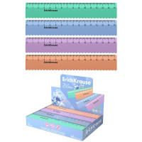 Линейка 15см (ErichKrause) Pastel Bloom волнистый край ассорти арт.61763