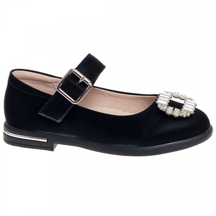 Туфли для девочки (Сказка) черные верх-искусственный нубук подкладка-натуральная кожа размерный ряд 29-33 арт.R555974137BK