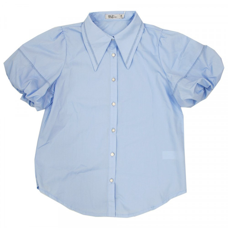 Блузка для девочки (Делорас) короткий рукав цвет голубой арт.C63643S размерный ряд 34/134-44/164