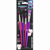 Набор кистей синтетика 4 штуки в наборе (deVENTE) Korokoro круглые №2,6,10 плоская №12 арт.8072527