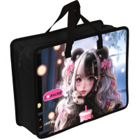 Сумка пластик А4 (deVENTE) на молнии ручка-тесьма I Love Anime с расширением арт.8057511