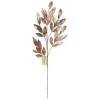 Украшение декоративное "Ветка. Листья пластик" 74см цв.шампань арт.201-2857