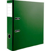 Папка-регистратор 80мм ПВХ с 1 сторонней обтяжкой, металлический уголок, зеленая