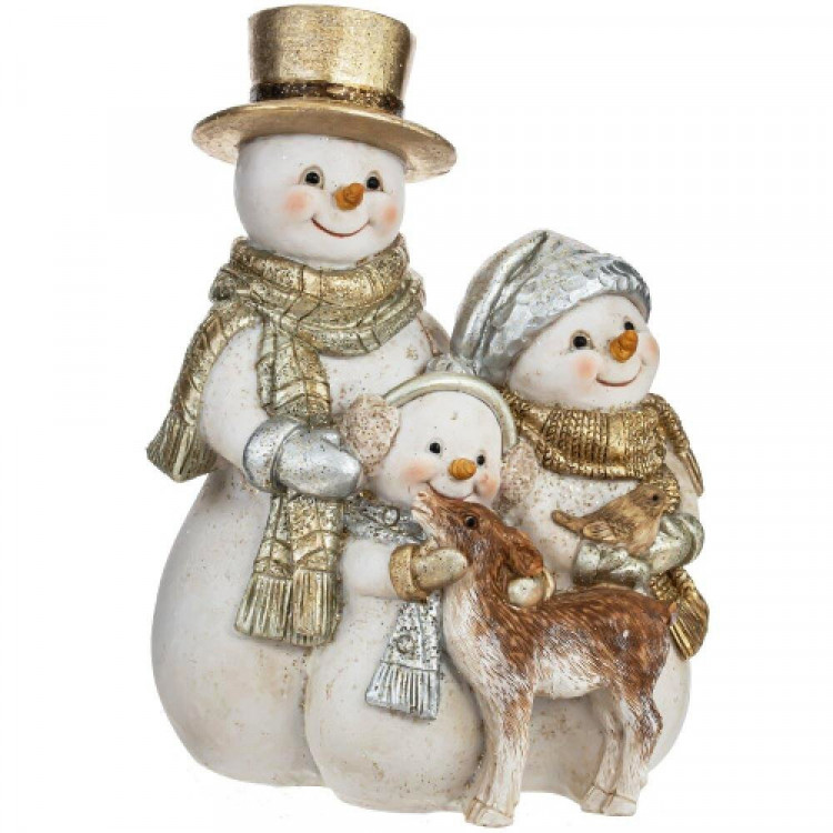 Статуэтка декоративная "Снеговики" 16,5см арт.791668