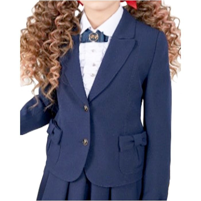 яяяЖакет для девочки (ГЕРМИОНА) ткань 12 арт.2024-12 размер 34/140 цвет синий