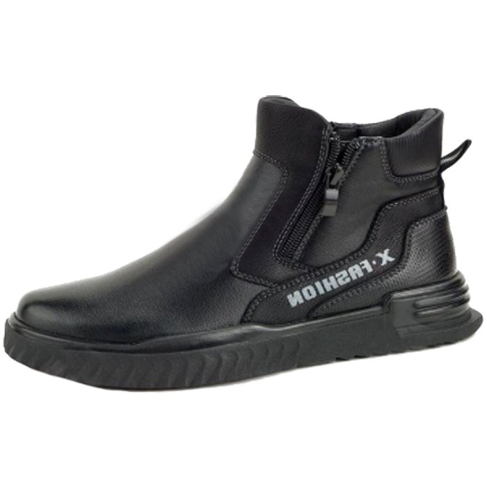 Ботинки для мальчика (B&G) черные верх-искусственная кожа подкладка - байка размерный ряд 32-37 арт.   RC51_5978-8A