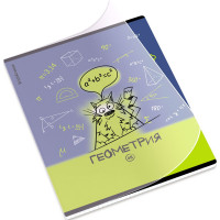 Тетрадь предметная 48 листов (ErichKrause) Котоформулы Геометрия пластиковая обложка арт.62531