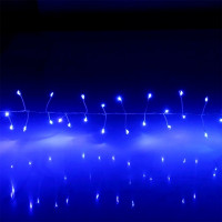 Гирлянда электрическая для дома нить 02м 150LED "Мишура" цвет синий (светлый провод) арт.183-123