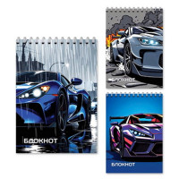 Блокнот А6 мягкая обложка на гребне 40 листов (Mazari) Машины ассортимент арт.M-17194