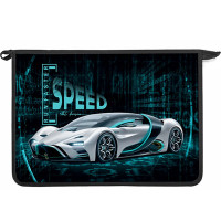 Папка школьная для тетрадей А4 на молнии (Оникс) Скорость дизайн с двух сторон арт ПТ-83