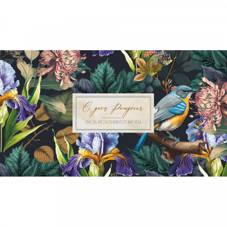 Открытка-конверт "С Днем рождения! Пусть исполняются мечты!" арт.0200.011