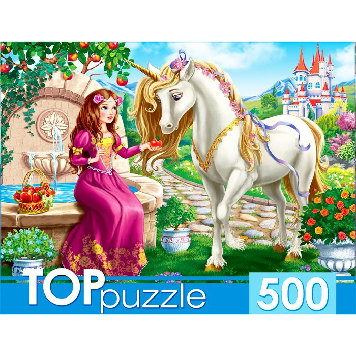 Пазл 500 элементов TOPpuzzle Принцесса и единорог (РК) арт ХТП500-4131