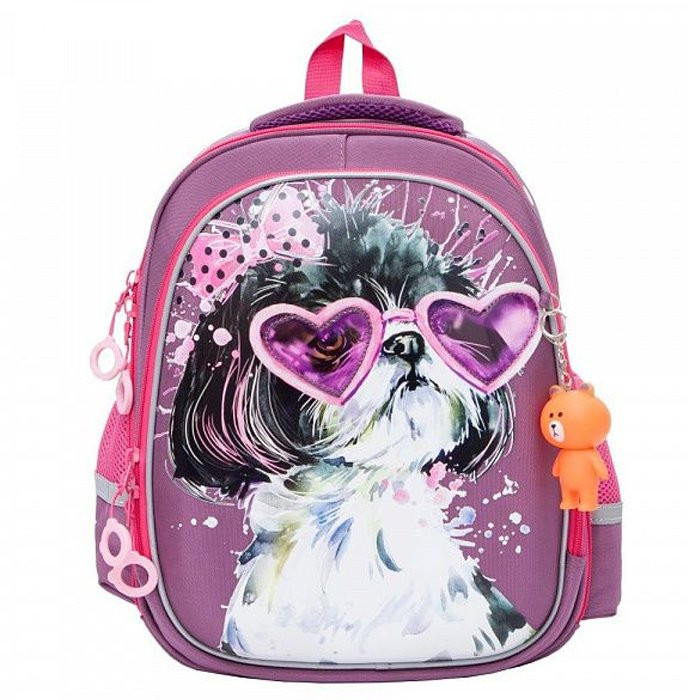 Ранец для девочек школьный (ORANGE BEAR) арт Z-837 фиолетовый 28х36х20см