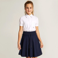 Блузка для девочки (Делорас) короткий рукав цвет белый арт.C64144S