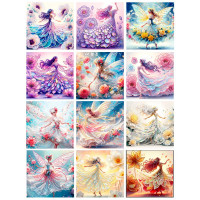 Алмазная мозаика 30х30см (Mazari) Феи подрамник частичное заполнение ассортимент арт.M-12259