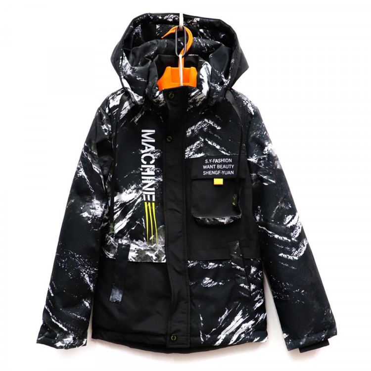 Куртка осенняя для мальчика (Sheng Yuan) арт.hty-LB-26-1 размерный ряд 36/140-44/164 цвет черный