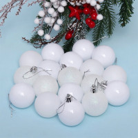 Набор шаров 05см 24шт/наб. "Микс фактур" цв.белый арт.652-268