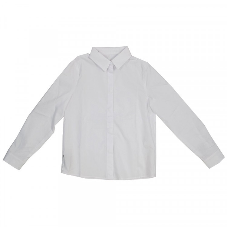 Блузка для девочки (Калинка) длинный рукав цвет белый арт.ДТ-4739-Ш23 размерный ряд 30/122-38/152