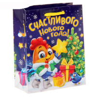 Пакет подарочный 11*14см бумаж. Новогодний петушок арт.1299838