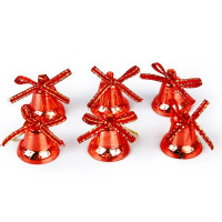 Украшение декор.подвеска пластик "Колокольчики" 02,5см 06шт/наб. цв.красный арт.88503
