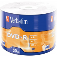 Диск  DVD-R Verbatim 4,7Гб 16x Shrink (Ст.50) УПАКОВКА