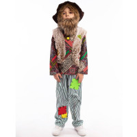 Костюм М Леший (рубашка с жилетом,брюки,шляпа,борода) р.28/110-34/134 арт.1075 к-22