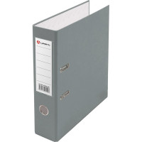 Папка-регистратор 80мм ПВХ серая  металлический уголок, собранная арт.3093307
