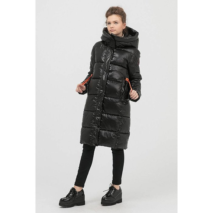 Куртка зимняя удлиненная для девочки (Jan Steen) арт.JW1926 цвет черный био-пух