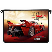 Папка школьная для тетрадей А4 на молнии (Оникс) Авто люкс дизайн с двух сторон арт ПТ-835