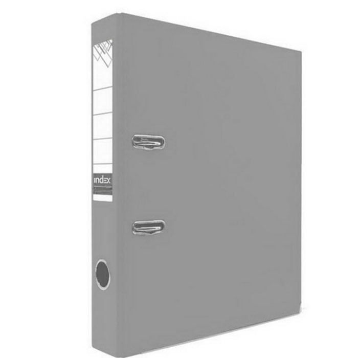 Папка-регистратор 50мм ПВХ серая INDEX PVC арт.IND 5/50 PP GY (Ст,50)