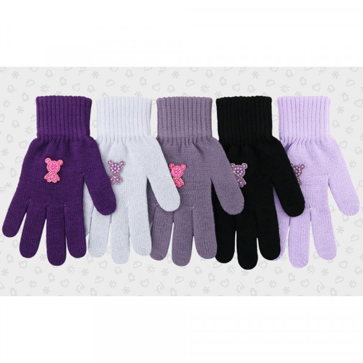 Перчатки для девочки (Полярик) арт.TG-640 размер 16 (9-10л) цвет в ассортименте