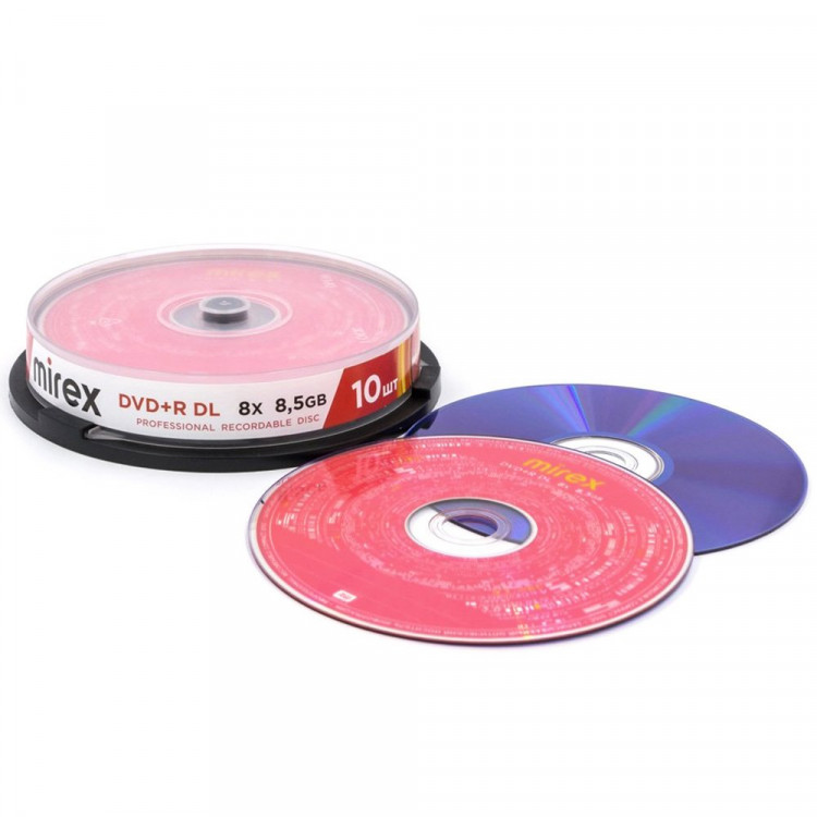 Диск DVD+R Mirex 8.5 Gb, 8x, Cake Box (10), Dual Layer (10/300)