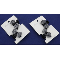 Крабики для волос 02шт черно-белая клетка 4см арт.RV-3750