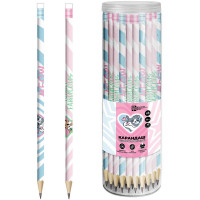 Карандаш чернографитный Феникс с ластиком Котики и друзья HB трехгранный корпус арт.70087 (Ст.36)