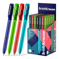 Ручка шариковая автоматическая (ErichKrause) Crystalline Matic Reef прозрачный корпус синий, 0,7/0,35мм арт.63125 (Ст.50)