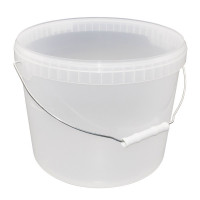 Ведро пищевое 11,3л б/к, с металлической ручкой круглое D=290мм цвет прозрачный