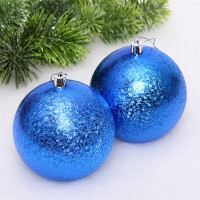 Набор шаров 10см 02шт/наб. "Мягкий блеск" цв.синий арт.652-307