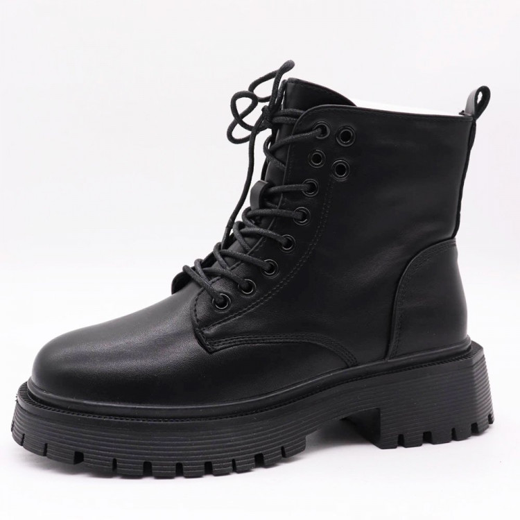 Ботинки для девочки (Romantic) черные верх-искусственная кожа подкладка-байка размерный ряд 36-40 арт.dy-8801-1