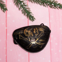 Аксессуар карнавальный "Повязка на глаз. Пират.Череп" цв.черн/золото арт.770-0470