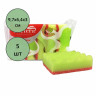 Губки для посуды 5 штук в упаковке  97*64*30  ТМ Perfera FRESH AND CLEAR волна (Ст.)