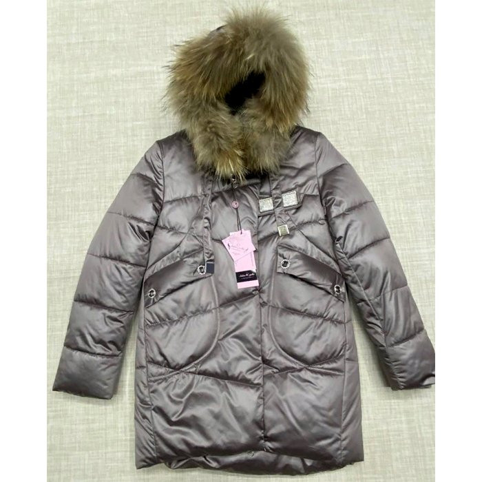 Куртка зимняя для девочки (MULTIBREND) арт.nzk-A2008-5 цвет серый