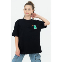 Футболка для девочки арт. DMB 7507 размер 36/140-44/164 цвет черный