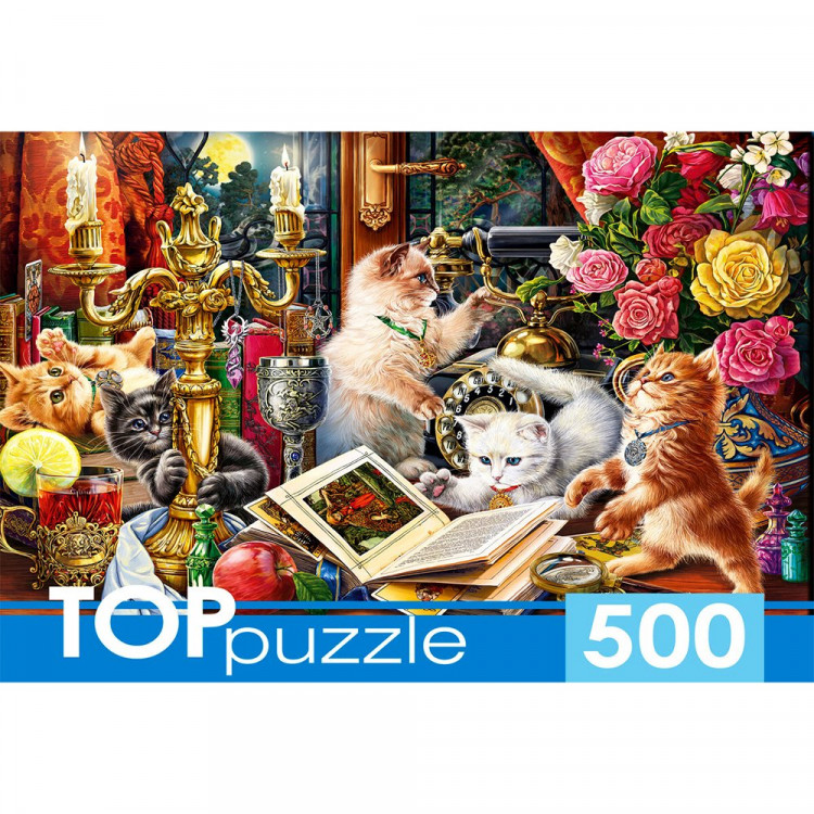Пазл 500 элементов TOPpuzzle Ночные котята (РК) арт.П500-0736