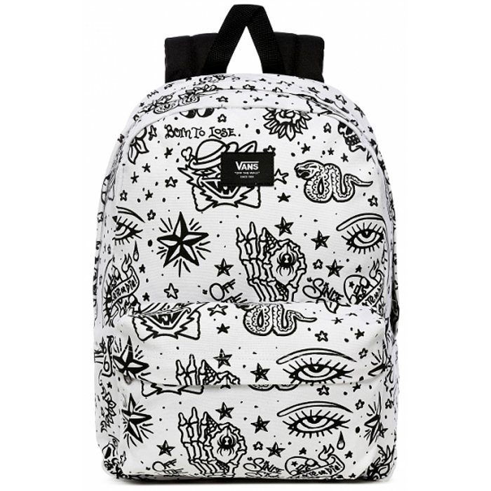 Рюкзак для мальчиков (VANS) Old Skool III Backpack U-color черный-белый 42x32x12 см арт VA3I6RZYM