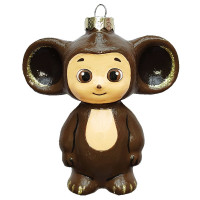 Украшение на ёлку стекло (серия Мультфильм) 09см "Чебурашка" п/у арт.ФУ4-2212