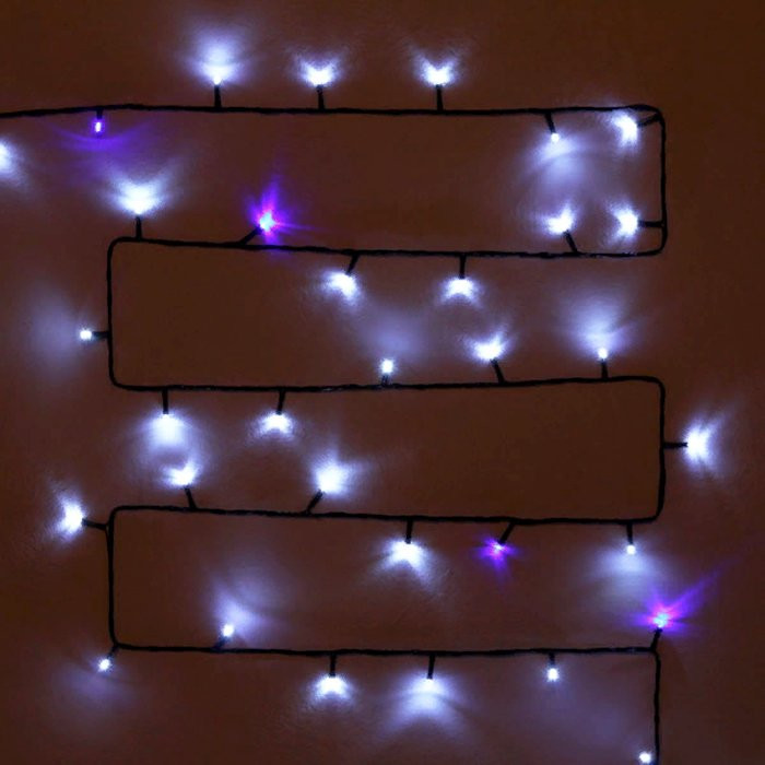 Гирлянда электрическая уличная точечная 11м 120LED "Мерцание" цвет белый/синий (темный провод) артемный 183-712