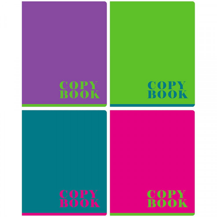 Тетрадь А5 клетка 48 листов скоба BG Однотонный ассорти арт. Т5ск48 11018